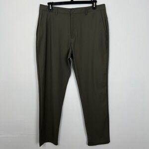 SKYR Tricot Dynasty Slim Fit Pant Olive Green Polyester Spandex Size 36x32